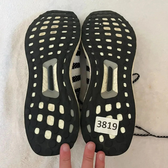 Adidas Ultra Boost DNA 2020 Mens Black White Lace Up 12 Sneaker Shoes Primeknit - Picture 4 of 7